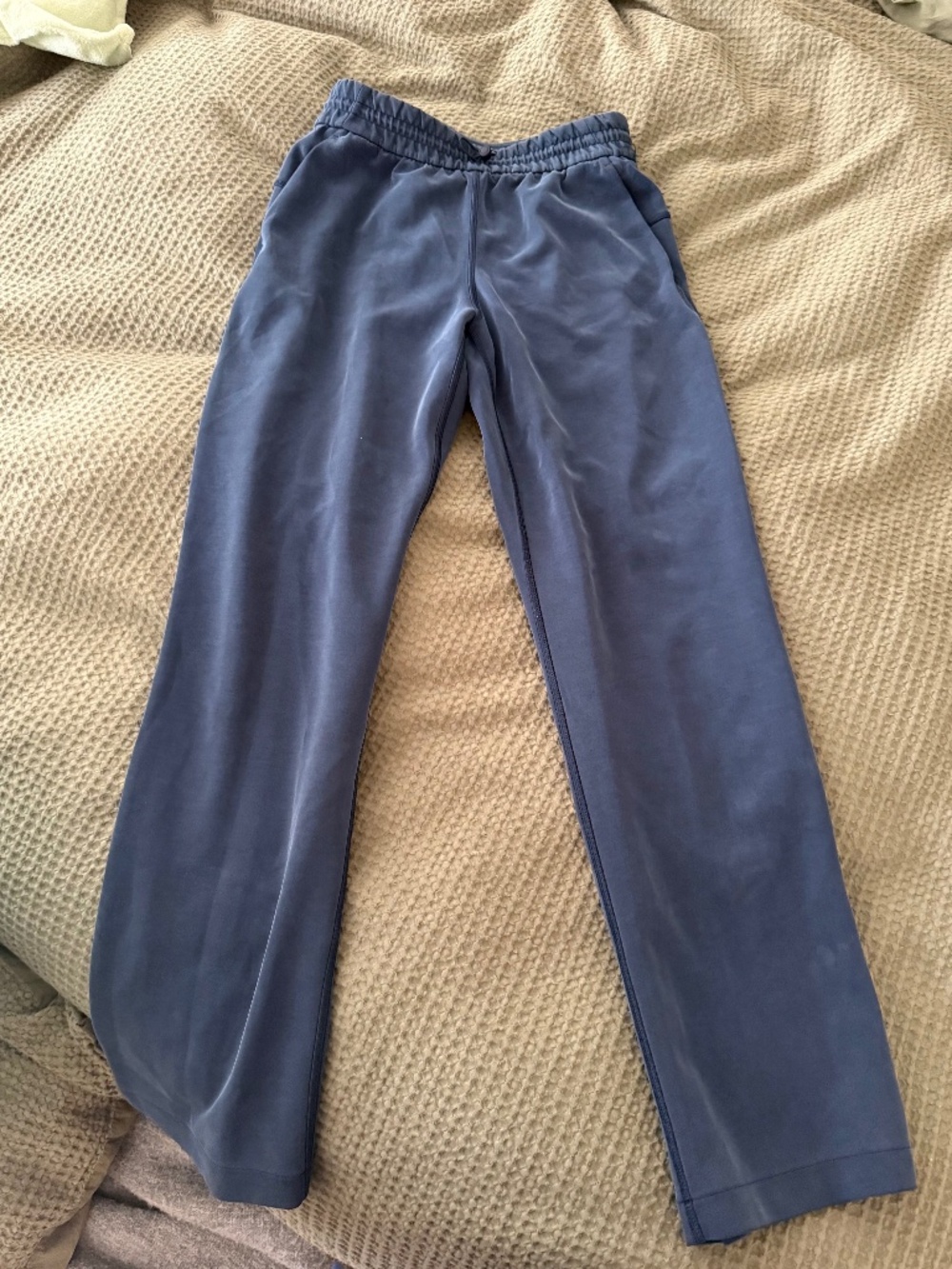 Lululemon Wide Leg Pants Womens Size 4 Blue High Rise Lounge Athleisure